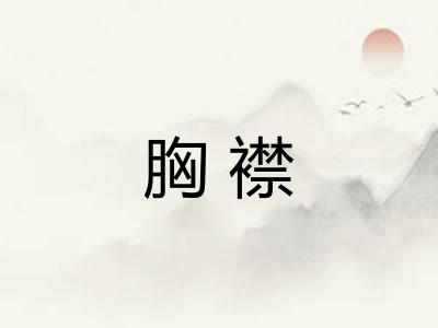胸襟 胸襟