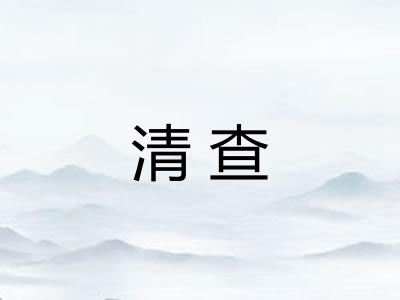 清查 清查