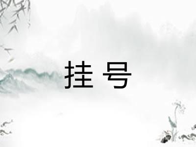 挂号 挂号