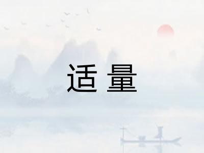 适量 适量
