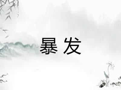 暴发 暴发