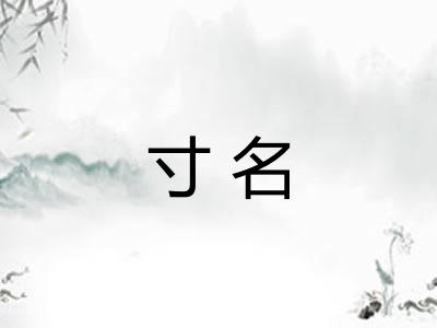 寸名 寸名