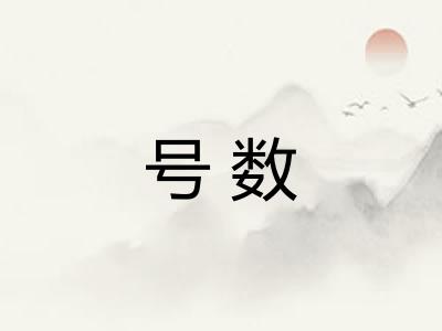 号数 号数