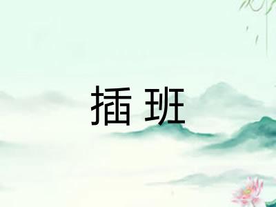 插班 插班