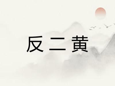 反二黄 反二黄
