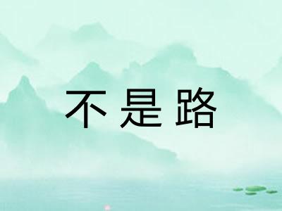 不是路