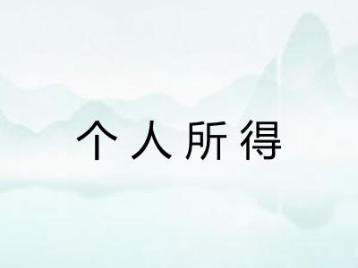 个人所得