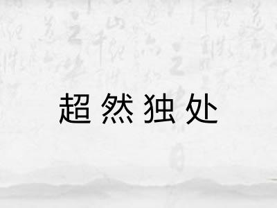超然独处