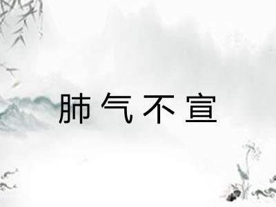 肺气不宣