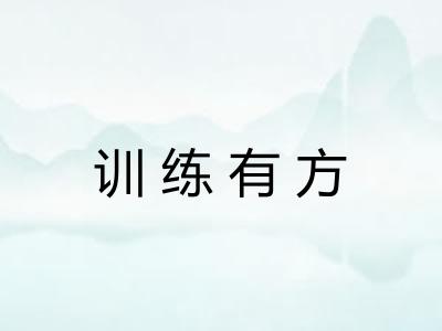 训练有方
