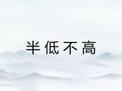 半低不高 半低不高