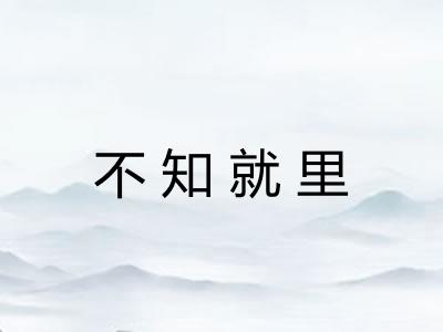 不知就里