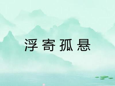 浮寄孤悬