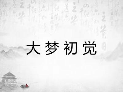 大梦初觉