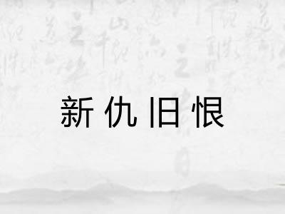 新仇旧恨 新仇旧恨