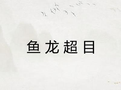 鱼龙超目