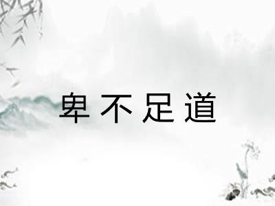 卑不足道
