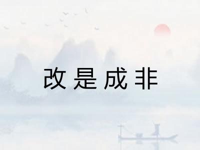 改是成非
