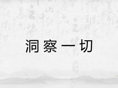洞察一切 洞察一切