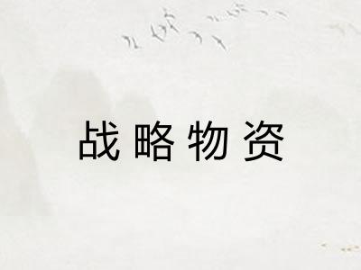 战略物资