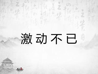 激动不已 激动不已