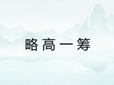 略高一筹 略高一筹
