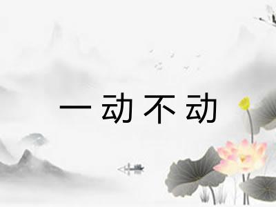 一动不动 一动不动