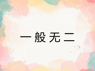 一般无二