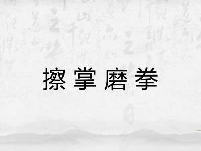 擦掌磨拳 擦掌磨拳