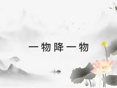 一物降一物