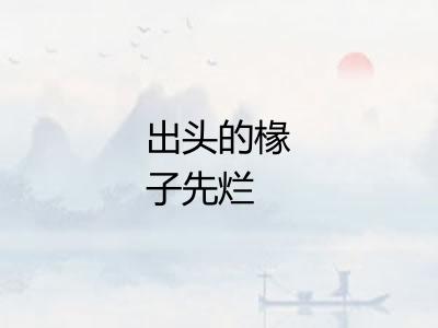 出头的椽子先烂