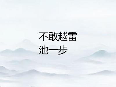 不敢越雷池一步