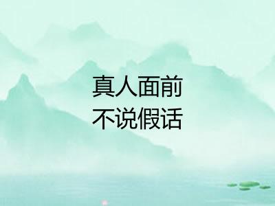 真人面前不说假话